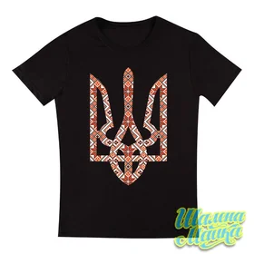 Прикольные футболки: Герб Вышиванка 03 Черная